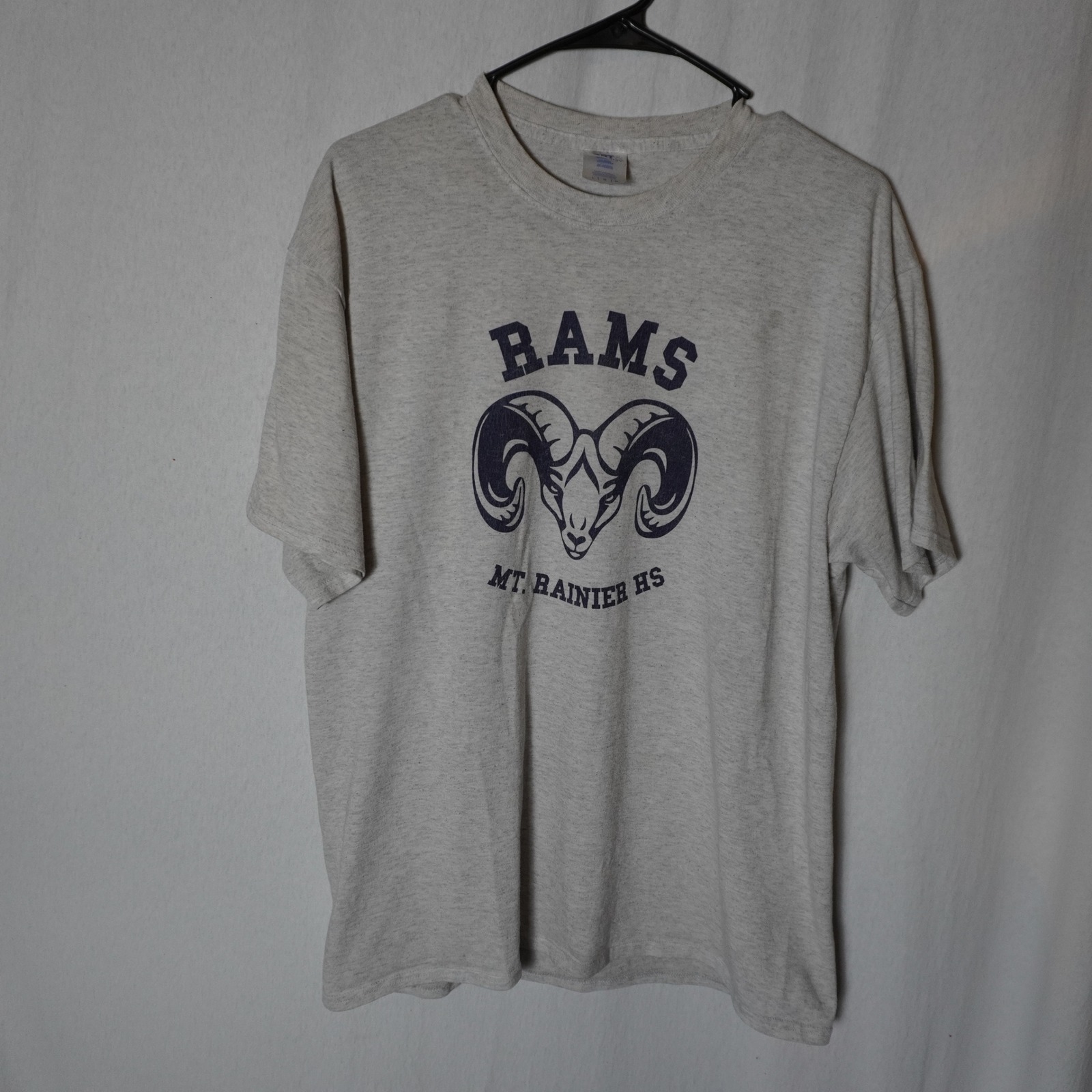 Port & Company Rams Mt Rainier Hs T Shirt Gray Large Core Blend Athletic
